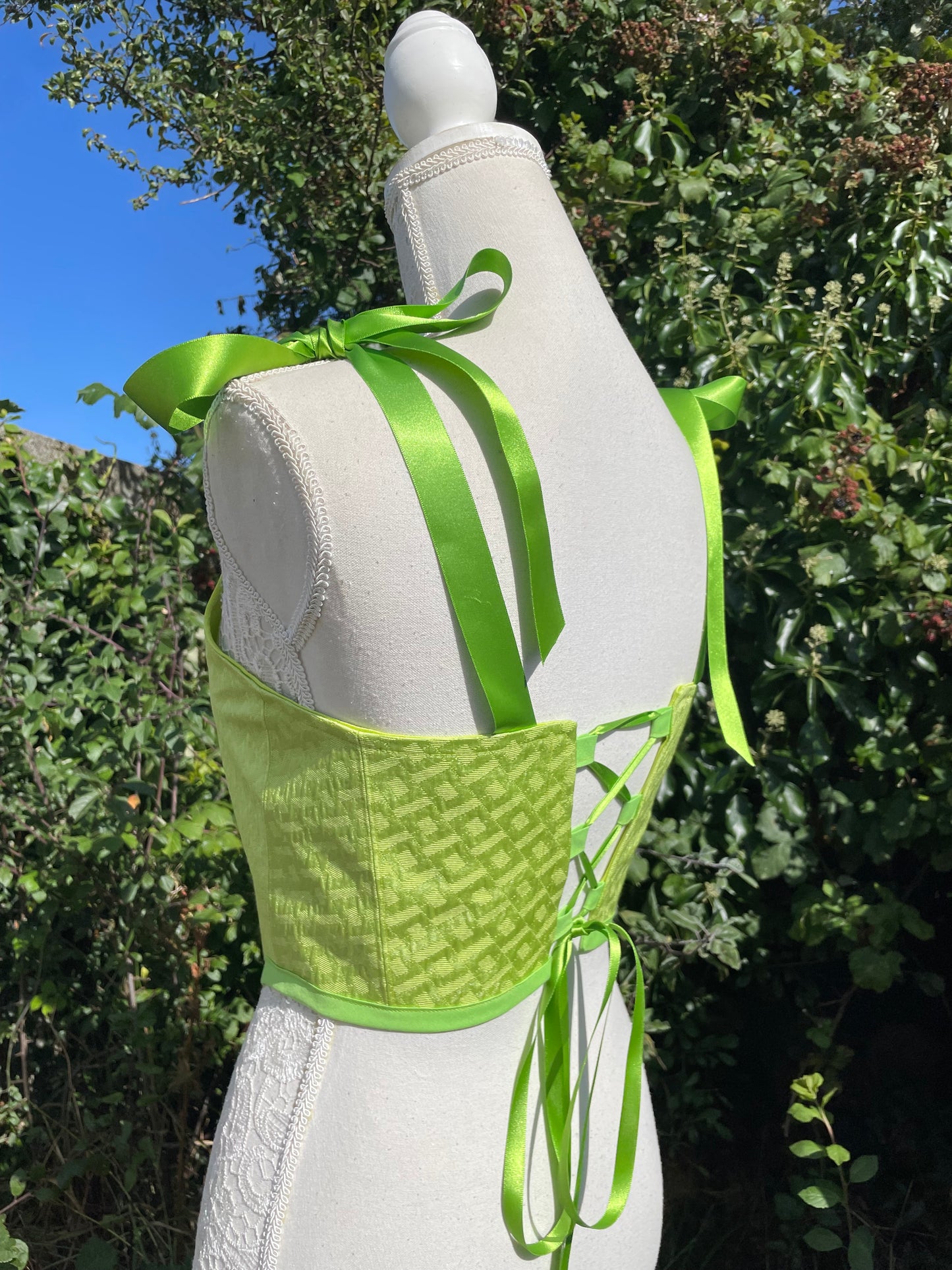 Aine lime green corset top