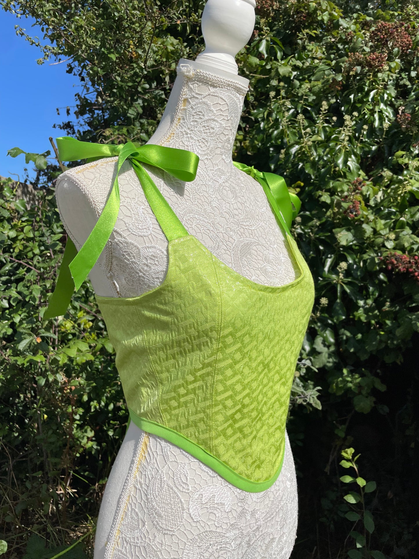 Aine lime green corset top