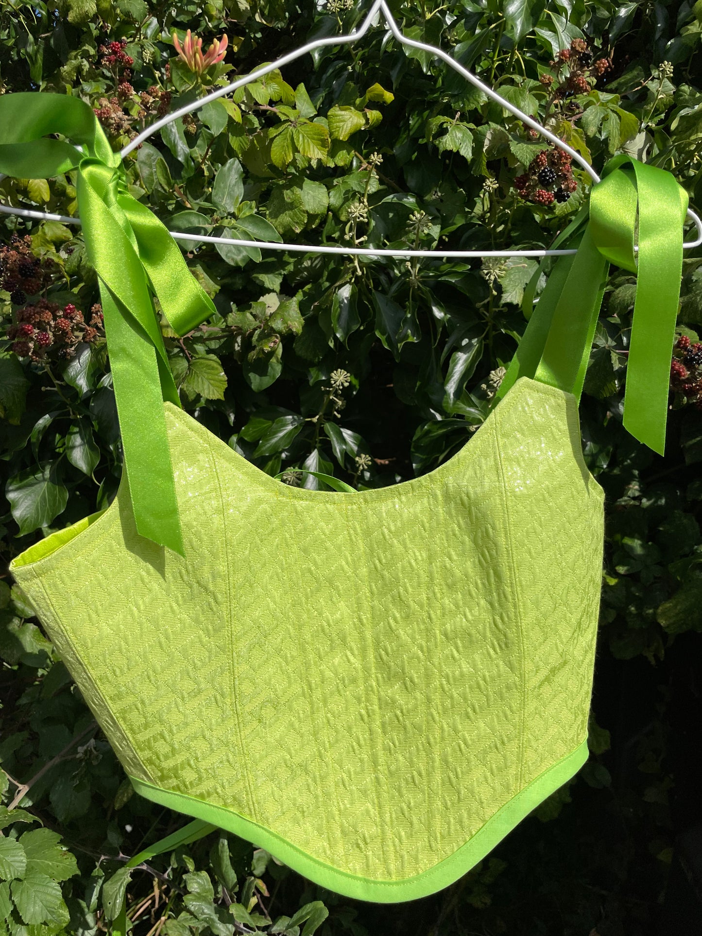 Aine lime green corset top